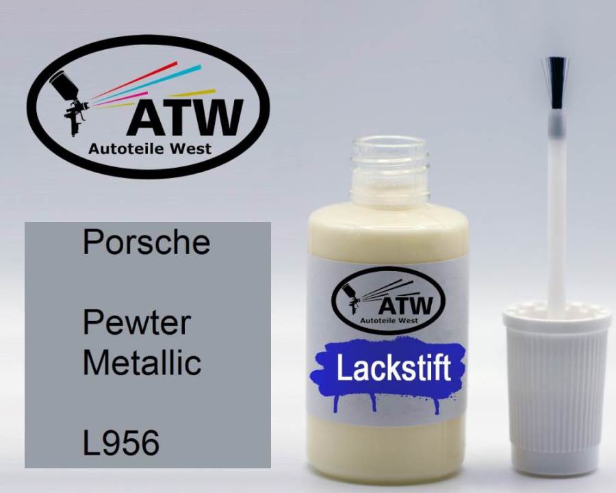 Porsche, Pewter Metallic, L956: 20ml Lackstift, von ATW Autoteile West.